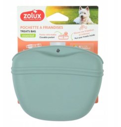 Zolux ZOLUX Saszetka na przysmaki dla psa silikonowa na magnes zielona