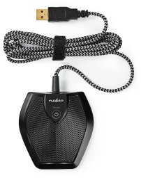 Mikrofon Nedis Mikrofon MICCU100BK do komputera USB przewodowy Czarny