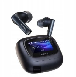 Słuchawki Baseus Słuchawki Bowie M2s Ultra TWS bezprzewodowe dokanałowe z interaktywnym ekranem - czarne