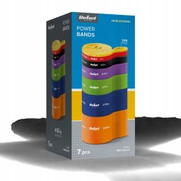 Rebel Zestaw gum do ćwiczeń TPE - Power Band PT-S7, 4-82 kg, 7 gum TPE