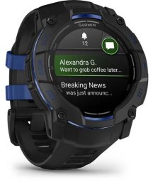 Smartwatch Garmin Instinct 3 AMOLED 50mm czarny z paskiem w kolorze black / bolt blue