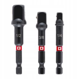 ZESTAW ADAPTERÓW UDAROWYCH 1/2 3/8 1/4 3 SZT. 49134215