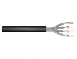 DIGIT Kabel instalacyjny zewnętrzny żelowany kat.5e U/UTP, Fca, AWG 24/1, PE, 305m, czarny, karton