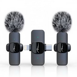 Mikrofon Media-Tech MICRO-MIC DUO - 2x Bezprzewodowy mikrofon krawatowy (zestaw), na klipsie, iOS & Android (OTG), mini, superczuły. USB-C & LIGHTNING