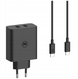 Ładowarka Motorola TurboPower 125W Dual 2x USB-C z kablem USB-C 1m czarna