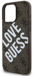 Guess PU Leather 4G Big Love Logo MagSafe Case for iPhone 16 Pro Brown standard