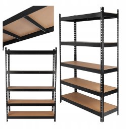 Geko Regał magazynowy czarny 180x40x120cm 280kg wzmocniony (1)