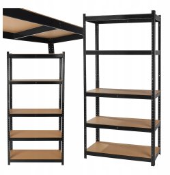 Geko Regał magazynowy czarny 180x40x90cm 265kg wzmocniony (1)