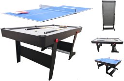 Stół bilardowy UP! 6FT składany 3w1 z blatem do tenisa stołowego