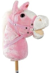 Adar Konik na kiju Hobby horse z dźwiękiem różowy