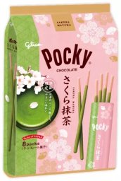 Glico Paluszki Pocky Sakura Matcha o smaku zielonej herbaty z kwiatem wiśni 102g