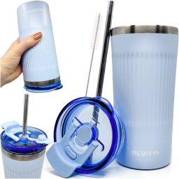 Kubek termiczny ze słomką termos ze stali nierdzewnej