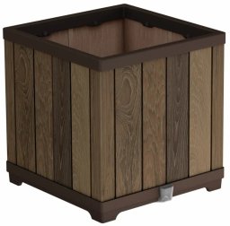 Skrzynia ogrodowa Keter Donica ogrodowy Deco Square Planter kwadratowy 45,5x45,5x45,5 cm ciemny brązowy