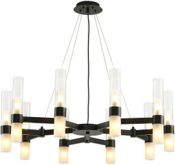 Lampa wisząca Step into Design Nowoczesny żyrandol do salonu Candela DN1505-10 black szklane czarne