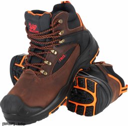 Reis BRFINO S3L SR FO HRO - Buty robocze trzewiki ochronne męskie podnosek kompozyt wkładka kevlar podeszwa PU/guma antypoślizgowa odporne do 300C skóra nubuk + Oxford 41