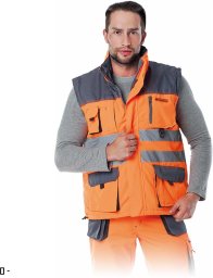 Reis Bezrękawnik ocieplany pomarańczowo-granatowo-szary 2XL