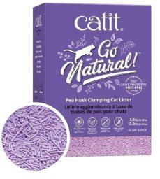 Go Natural Pea Husk Litter, żwirek, dla kota, mocno zbrylający, lawendowy, bezpyłowy, z łupin grochu, 5,6 kg