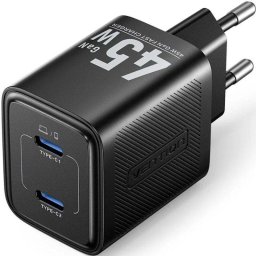 Ładowarka Vention MOBILE CHARGER WALL 45W USB-C/2P BLACK FEFB0-EU