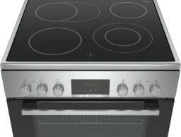 Kuchenka Bosch Serie 4 HKR39C250, Freestanding cooker, Black, Grey, Rotary, Touch, Chrome, Front, 1.2 m