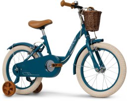 Rower dziecięcy Huffy Vintage 16" z koszykiem i kółkami bocznymi niebieski