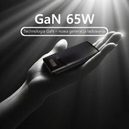 Ładowarka Eneron Szybka Ładowarka podróżna GaN Travel 65W 1xUSB-C 1xUSB-A SuperFast Charging biała