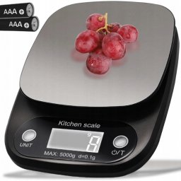 Waga kuchenna ARSA GO 0.1g TARA BATERIE GRAM UNCJA KARAT GRAM czarny 5 kg