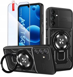 krainaGSM Etui PANCERNE do Samsung A17 5G CASE do MagSafe WZMACNIANE + SZKŁO 9H