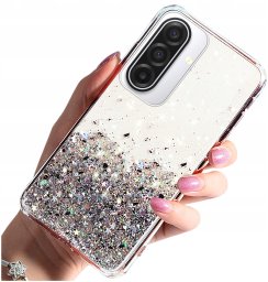 krainaGSM Etui do Samsung A17 5G Etui brokatowe plecki + szkło ochronne 9H