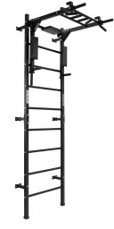 Małpiszon Drabinka gimnastyczna Profi czarny + drążek i poręcze do dipów 2w1 | 250 kg