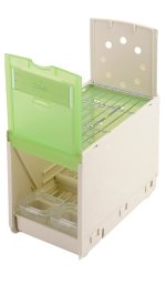 ART-MET Secondino Medio transport dla ptaków, beżowo-zielony, 20x11xwys14 cm, z miskami i żerdą