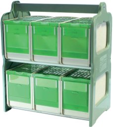 Mascow Regał z 6 transporterami zielony, 37x22xwys43 cm