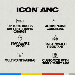 Słuchawki Skullcandy Icon ANC noise cancelling headphones, white