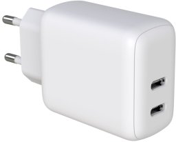 Ładowarka sieciowa 2x USB-C PD 35W max. biała