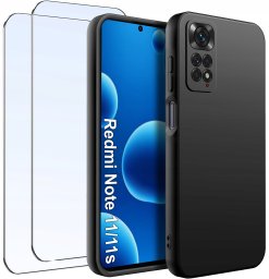 ZESTAW Etui do Xiaomi Redmi Note 11 11S Matowe Silikon Slim 2 SZTUKI SZKŁO