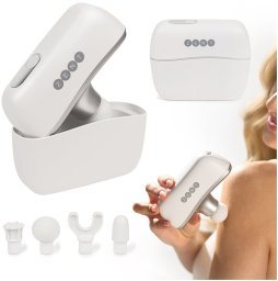 Masażer ZENT Masażer Uderzeniowy Kompaktowy Podróżny MiniPulse Perkusyjny, Bezszczotkowy, 10 Poziomów, 4 Głowice, USB-C, 235 g