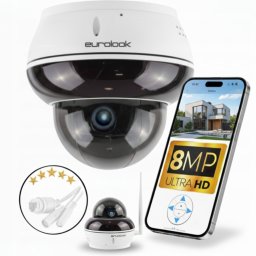 ZEWNĘTRZNA KAMERA IP WIFI KOPUŁKOWA OBROTOWA 8MPX AUDIO ZOOM x10 ŚLEDZENIE