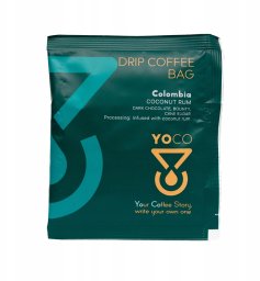 Kawa mielona YoCo Drip Bag Coffee Colombia Coconut Rum 20x12g