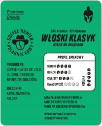Kawa ziarnista COFFEE HUNTER Włoski Klasyk 1kg