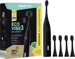 Szczoteczka Happybrush ECO* VIBE 3 Starterkit All Black+ 4 Refills elektryczna