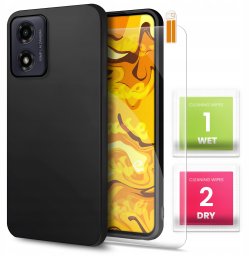Hello Case Etui do Motorola Moto G04 / G24 / G24 Power / E14 (Czarny, Matowy) Szkło