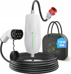 Teskee Mobile Wallbox kabel do ładowania EV 11 kW typ 2 6-16 A 6 m 3-fazowa