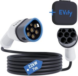 Kabel do ładowania samochodów Anker EVify Kabel do ładowania typu 2 22 kW 7m 32 A 3-fazowy z pokrowcem