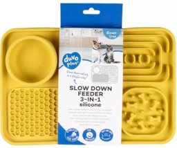 Duvo+ Miska spowalniająca 3w1 Żółta 125ml 31x21x4cm