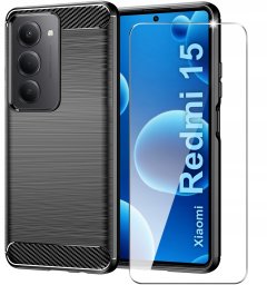 Etui do Xiaomi Redmi 15 4G | 5G Pancerne Carbon CASE + Szkło 9H