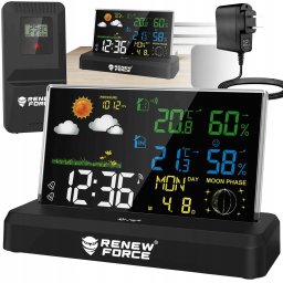 CSL-Computer Stacja pogodowa Renew Force CZUJNIKIEM ZEWNĘTRZNYM POGODY 3