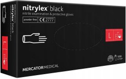 Mercator Medical Rękawice Nitrylowe 100 sztuk / Czarne / Rozmiar: 9 - L / Nitrylex Black