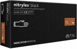 Mercator Medical Rękawice Nitrylowe 100 sztuk / Czarne / Rozmiar: 10 - XL / Nitrylex Black