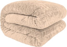 Ciepły koc Fuero 160x200 jasny beż miękki tłoczony elegancki narzuta