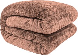 kontrast Koc 200x220 ciemny beżowy Fuero przytulny ciepły elegancki narzuta stylowy