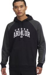 Under Armour Bluza męska Rival Fleece Colorblock Hoodie czarny 6003958 001 XL